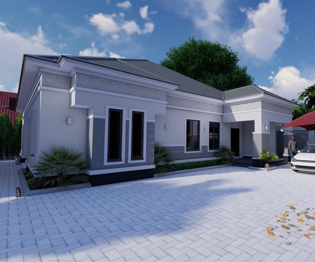 Bauchi Bungalow front view render