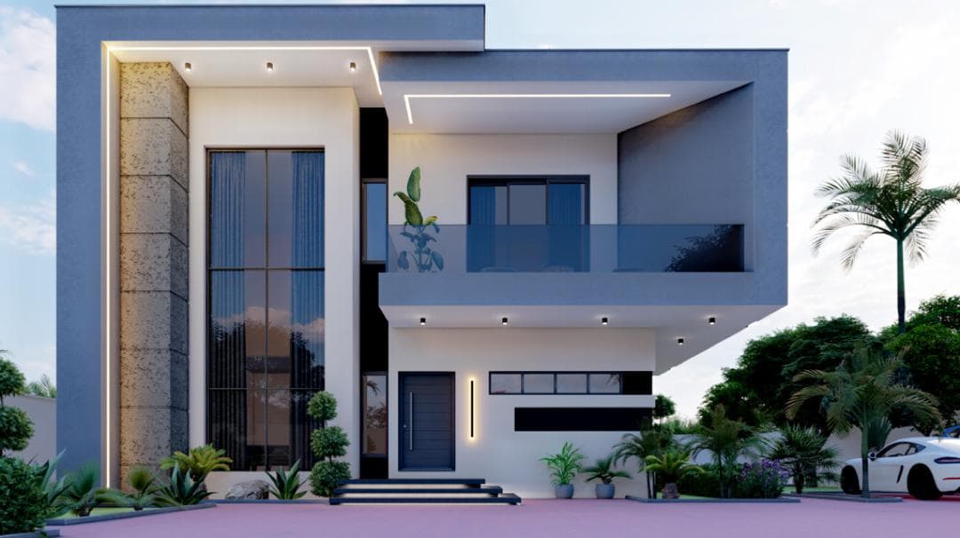 Grey House front view render